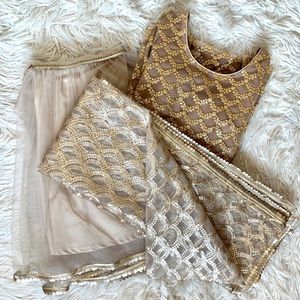 Taupe Séquence Embroidered Shelwar